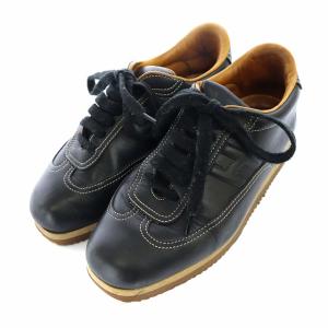 HERMES スニーカー レザー クイック Hロゴ シューズ 35 22cm ブラック