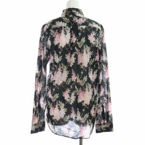 CELINE フローラルプリント ブラウス 花柄 40 ブラック