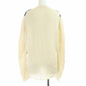 CELINE フィービー期 プリント切替ニットカーディガン L アイボリー
