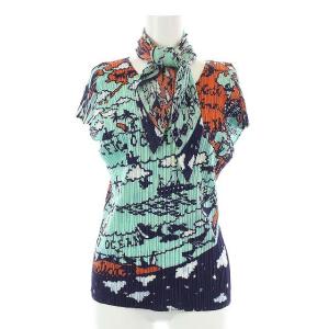 PLEATS PLEASE ISSEY MIYAKE セットアップ ジャケット ブラウス カットソー スカート スカーフ 総柄 4 3 グリーン