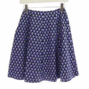 PRADA ひざ丈総柄フレアスカート 紫