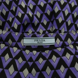 PRADA ひざ丈総柄フレアスカート 紫