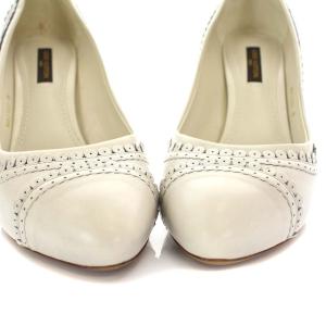 LOUIS VUITTON ハイヒールレザーパンプス 36.5 グレージュ