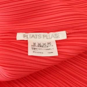 PLEATS PLEASE ISSEY MIYAKE カットソー プリーツ プルオーバー ハイネック 4  レッド