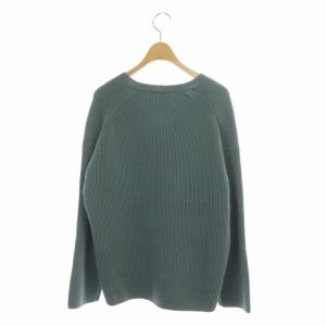 AURALEE ニット カットソー 長袖 プルオーバー Vネック 1 スモークブルー