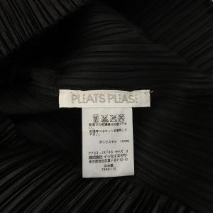 PLEATS PLEASE ISSEY MIYAKE プリーツトップス カットソー ブラウス 3 L ブラック ベージュ 