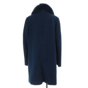 BALMAIN ブルーフォックスチェスターコート LL ネイビー