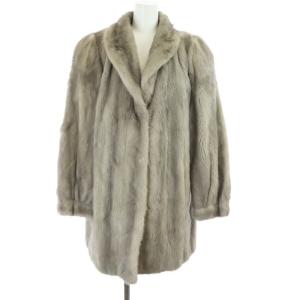 ROYAL 金サガ 毛皮 ファーコート ロング シルバーミンク グレー