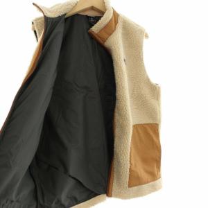 Patagonia フリースベスト ボア 65619FA19 ジップアップ ロゴ XL ベージュ