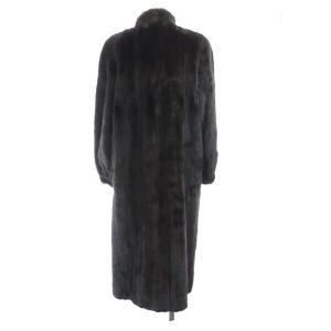 SAGA MINK 銀サガ 毛皮 ファーコート ロング スタンドカラー ミンク ダークブラウン