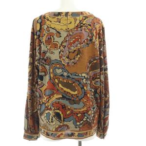 LEONARD FASHION カットソー 総柄 シルク混 LL ブラウン