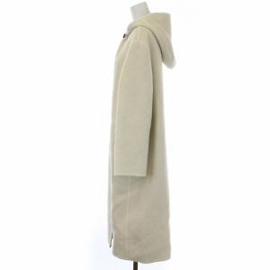 Theory 19AW ダブルフェイスフーディコート ロング ウール アルパカ モヘヤ P S 白