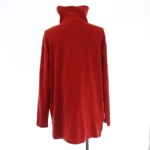 CELINE トップス カットソー タートルネック 長袖 チェーン柄 総柄 シルク 40 レッド