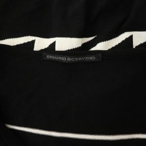 Ermanno Scervino 七分袖総柄ニットカーディガン 42 ブラック