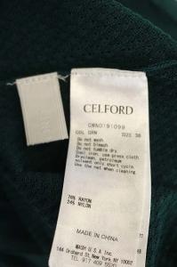 CELFORD 19SS ワンピース ニット フレア シアー 36 グリーン