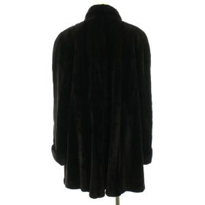 SAGA MINK 毛皮コート ひざ丈 シェアード ダークミンク 銀サガ こげ茶 ダークブラウン