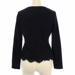 René カーディガン ニット レース ビジュー 薄手 ネイビー
