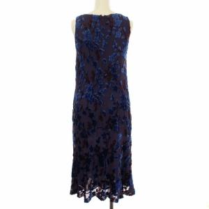 ETRO ワンピース ドレス ノースリーブ ベロア シアー シースルー 38 M 青