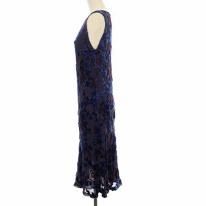 ETRO ワンピース ドレス ノースリーブ ベロア シアー シースルー 38 M 青