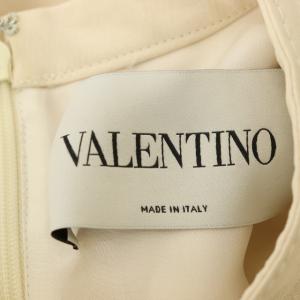 VALENTINO ワンピース 七分袖 バンドカラー 36 ライトベージュ