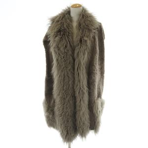 ドルマンベスト ムートン ファー カルガンラム パールムートン 36 グレージュ