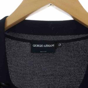 GIORGIO ARMANI スキッパーカラーニットセーター ダークネイビー