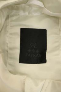 TATRAS ノーカラーコート ロング ジッパーフライ 02 ベージュ ホワイト