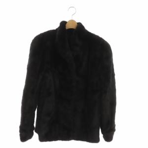 銀サガ ミンク ハーフ ファーコート アウター 毛皮 15 ダークブラウン