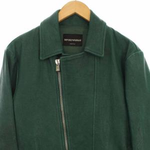EMPORIO ARMANI ライダース パンチング L グリーン