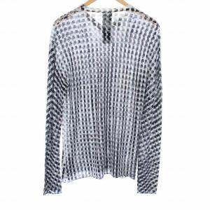 GIORGIO ARMANI カシミヤシルク混総柄ニットセーター 52 ブラック