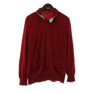 ウールカーディガン レッド