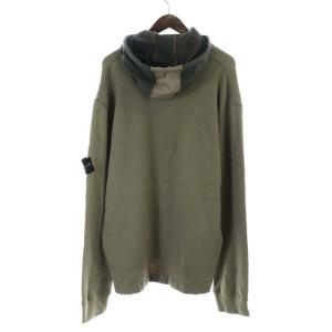 STONE ISLAND トレーナー ウール ハーフジップ フード 長袖 XL カーキ
