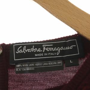 Salvatore Ferragamo 半袖 ニットカットソー ボルドー