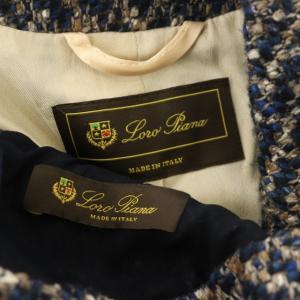 Loro Piana スカートセットアップ ツイード 40 38 ネイビー