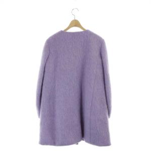 ARMANI COLLEZIONI ノーカラーロングコート 40 パープル