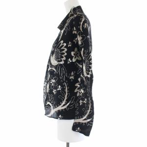 me ISSEY MIYAKE カーディガン プリーツ トッパー 長袖 総柄 ブラック