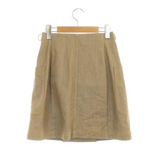 FENDI ラップスカート 台形 ミニ デニム 金ボタン 近年モデル 38 ベージュ