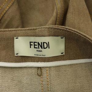 FENDI ラップスカート 台形 ミニ デニム 金ボタン 近年モデル 38 ベージュ