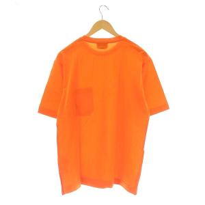 HERMES Tシャツ H刺繍 ポロ素材 M オレンジ
