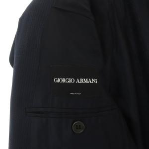 GIORGIO ARMANI セットアップ ジャケット パンツ ストライプ シルク混 52 ネイビー