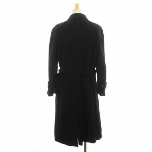 EMPORIO ARMANI ステンカラーコート ロング アウター ウール 46 黒 ブラック