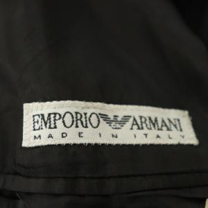 EMPORIO ARMANI ステンカラーコート ロング アウター ウール 46 黒 ブラック