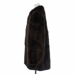 SAGA MINK 銀サガ シェアードミンクコート 毛皮コート ミドル 11 M 茶 ブラウン