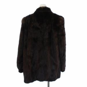 SAGA MINK 銀サガ シェアードミンクコート 毛皮コート ミドル 11 M 茶 ブラウン