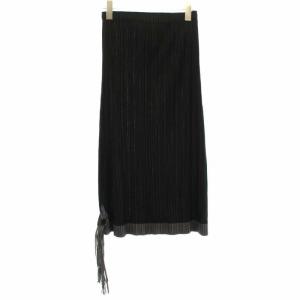 PLEATS PLEASE ISSEY MIYAKE イッセイミヤケ プリーツスカート フリル ライン 5 ブラック グレー