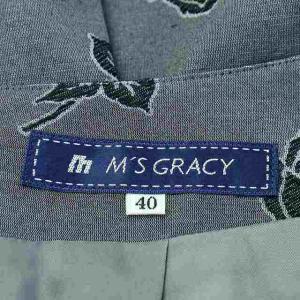 M'S GRACY フレアスカート 花柄 40 グレー ブラック