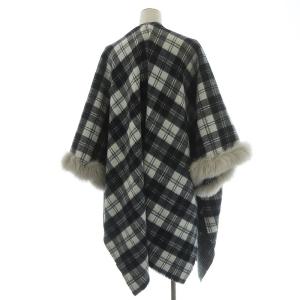 Diagram GRACE CONTINENTAL 18AW ウールフォックスチェックポンチョコート 36 ブラック