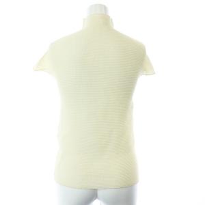 ISSEY MIYAKE カットソー 半袖 ハイネック プリーツ M アイボリー