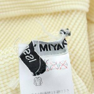 ISSEY MIYAKE カットソー 半袖 ハイネック プリーツ M アイボリー