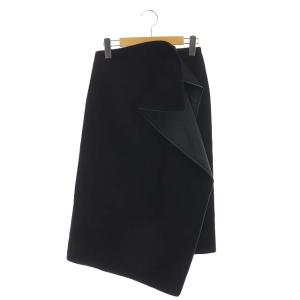 スカート ロング Aライン ウール ブラック